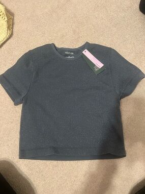 wild fable Sparkle Short Sleeve Crop Top in Teal